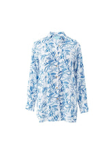 Shirts Melissa Odabash Paige Long Buttoned Shirt Blue Leaf Apoella