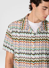 Shirts Missoni Bowling Shirt in Viscose with Irregular Zigzag Print Apoella