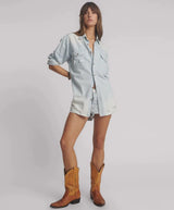 Shirts One Teaspoon Classic Everyday Chambray Denim Shirt Apoella