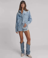 Shirts One Teaspoon Everyday Denim Shirt Studded Blue Heart Apoella