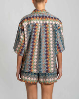 Shirts Stefania Frangista Gaia Crop Shirt Patchwork Apoella