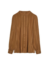 Shirts Zeus+Dione Hera Long Sleeve Textured Silk Shirt Tan Apoella