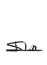 Shoes Ancient Greek Sandals Goudi Metallic Strap Sandals Black Apoella
