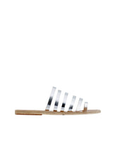 Shoes Ancient Greek Sandals Niki Leather Multi Strap Sandals Silver Apoella