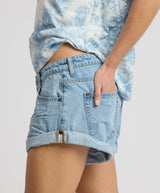 Shorts One Teaspoon Bandits Low Waist Mid Length Denim Shorts Riviera Blue Apoella