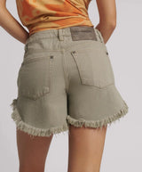 Shorts One Teaspoon Outlaws Mid Waist Denim Shorts Faded Khaki Apoella
