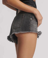 Shorts One Teaspoon Renegades High Waist Denim Shorts Worn Black Apoella