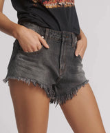 Shorts One Teaspoon Renegades High Waist Denim Shorts Worn Black Apoella