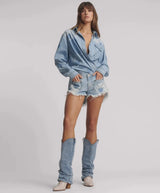 Shorts One Teaspoon Retro Dukes Denim Shorts Studded Blue Heart Apoella