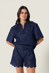 Shorts Scarlett Poppies Sandsora Shorts Denim Blue Apoella