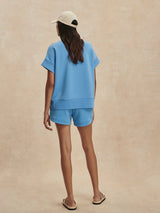 Shorts Varley Ollie High Rise Shorts 3.5 Azure Blue Apoella