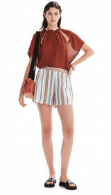 Shorts Zeus n Dione Paxi Textured Silk Shorts Ivory/Clay/Yves/Klein Apoella