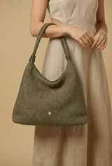 Shoulder Bags APOELLA Spetses II Straw Hobo Shoulder Bag Olive O/S Apoella