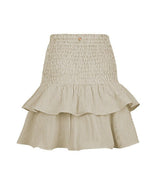 Skirts Apoella Nafsika Smocked Short Skirt Striped Khaki Apoella