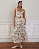 Skirts Borgo De Nor Paulina Skirt Floral Cream Apoella