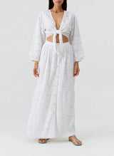 Skirts Melissa Odabash Novie Embroidered Long Skirt White Apoella