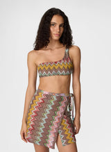 Skirts Missoni Mini Macro Skirt in Lamé Viscose with Zigzag Dark Multi Pattern M / Multi Apoella