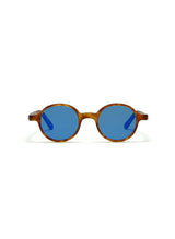 Sunglasses L.G.R. Reunion Flat Blue Mirror Lenses Havana Chiaro Matt O/S Apoella