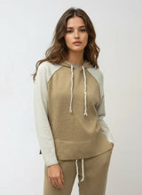 Sweater Absolut Cashmere Yuna Hoodie Combo Turron Cloud Apoella