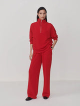 Sweater Varley Hawley Half Zip Sweater Red Marl Apoella