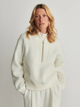 Sweater Varley Mumford Half Zip Fleece Sweater Egret Apoella
