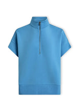 Sweater Varley Ritchie Short Sleeve Sweater Azure Blue Apoella