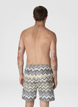 Swimshorts Missoni Long Zig Zag Boxer Black Green Blue Apoella