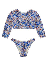Swimwear Emmanuela Swimwear Ella Long Sleeve Bikini Flowers Blue/Multi Apoella