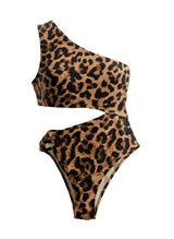 Swimwear Emmanuela Swimwear Maia One Shoulder Cut Out One Piece Leopard Apoella