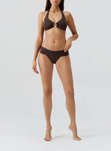 Swimwear Melissa Odabash Brussels Halter Hoop Bikini Top Brown Apoella