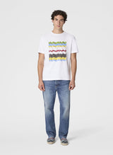 T-shirts Missoni Crew-neck Cotton T-shirt with Macro Zigzag Multi Print Apoella