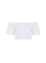 Tops Apoella Annie Puff Sleeve Smocked Top White Apoella