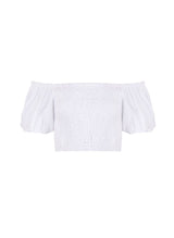 Tops Apoella Annie Puff Sleeve Smocked Top White Apoella
