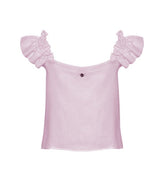 Tops Apoella Koko Ruffle Linen Top Pink Apoella