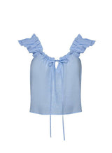 Tops Apoella Koko Ruffle Linen Top Sky Apoella