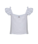 Tops Apoella Koko Ruffle Linen Top White Apoella