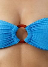 Tops Melissa Odabash Brisbane Bandeau Bikini Top Ocean Ribbed Apoella