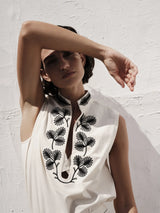 Tops Zeus+Dione Areti Sleeveless Top Ivory Apoella
