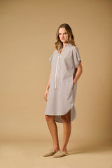 Tunic APOELLA Chloe Lace-up Tunic Choco/White Stripes O/S / White Choco Stripes Apoella