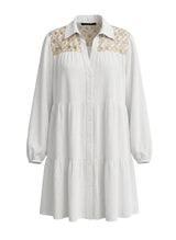 Tunic Greek Archaic Kori Flakes Long Sleeve Tunic White Gold Apoella