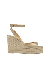 Wedges Castaner Blair 8ed Leather Wedge Espadrilles Oro Apoella