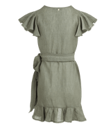 Dress Apoella Amalia Lace Linen Mini Wrap Dress Apoella