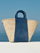 Handbags Zeus n Dione Thalassini Straw Bag With Leather Handles Navy Blue / O/S Apoella