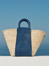 Handbags Zeus n Dione Thalassini Straw Bag With Leather Handles Navy Blue / O/S Apoella