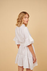 Shirtdress Apoella Chara Ruffle Shirtdress O/S / White Apoella