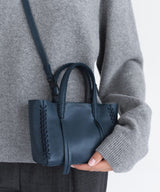 Micro Tote Grained Leather Blue