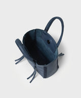 Micro Tote Grained Leather Blue