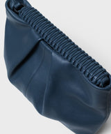 Maxi Pleated Clutch Smooth Leather Blue