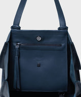 Ara Medium Tote Grained Leather Blue