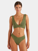 Angel V Neck Bikini Metallic Moss